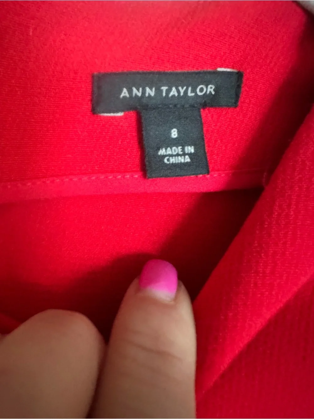 Ann Taylor Red Ruffle-Cuff Shift Dress - Picture 2 of 3